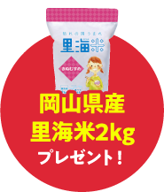 岡山県産里海米2kgプレゼント！